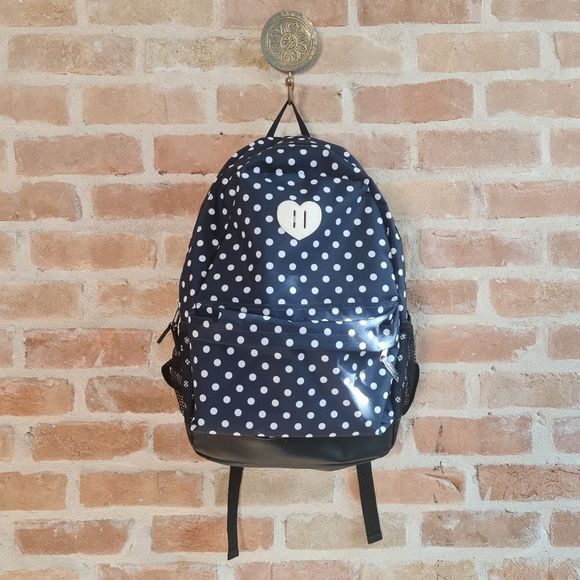 Eastsport - Lightweight Daypack / Backpack - Navy Blue, Black, & White Polka Dot - Picture 1 of 11